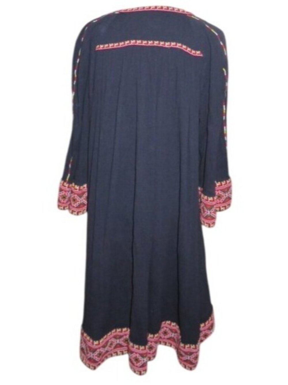 Wild Fable Black Floral Trimmed Boho‎ Tassel Midi Dress Size Large - Picture 4 of 8